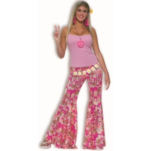 60s Costume Flower Power Bell Bottom Pants - Womens Hippie Costumes